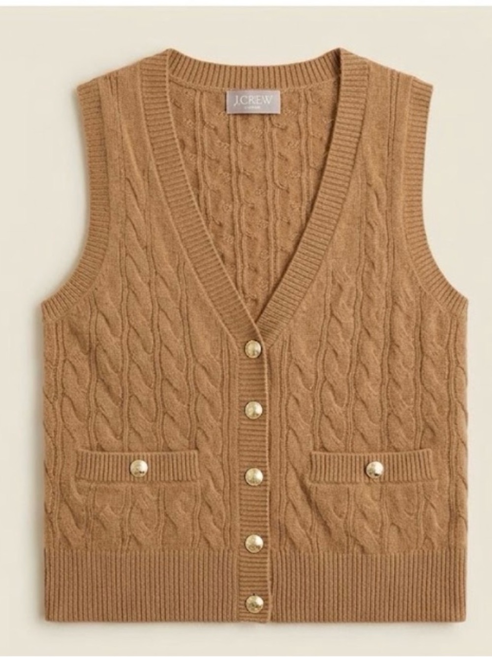 J. Crew Cashmere Cable-Knit Sweater Vest